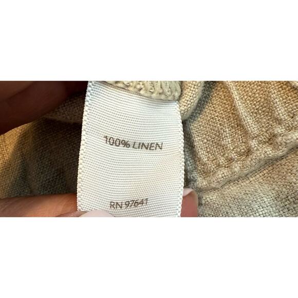 J. Jill 100% Linen Cropped Pants Sz 2XL Oatmeal Elastic Waist Lightweight Breezy - Picture 6 of 12